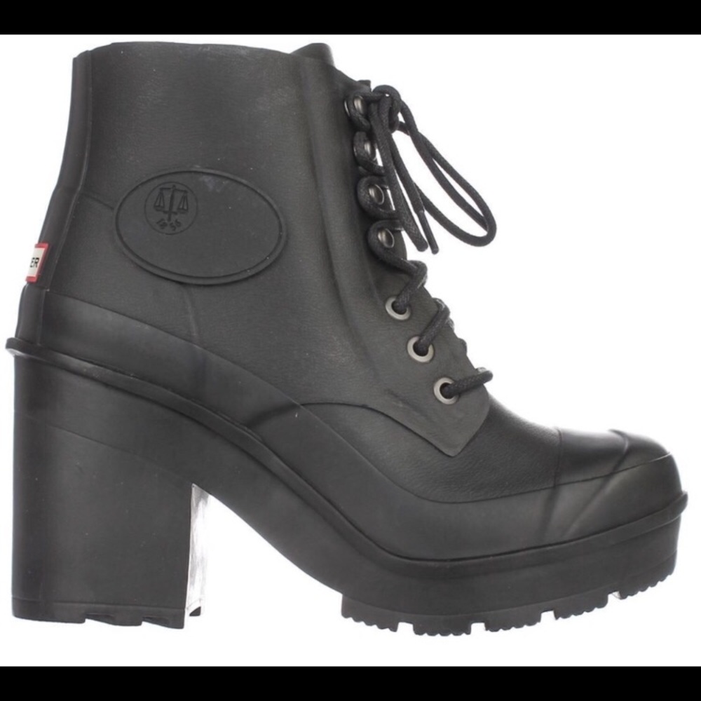 Hunter heeled lace up rain boots